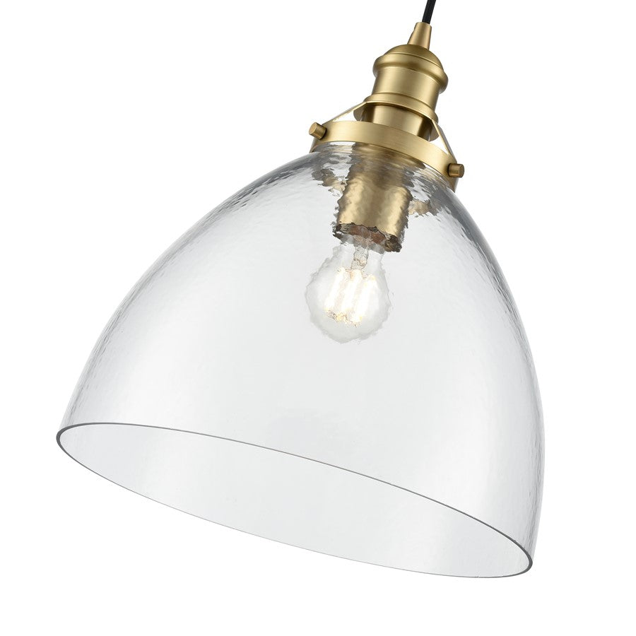Millennium Lighting Khrisa 1Lt 15" Pendant, Brass/Clear Hammered