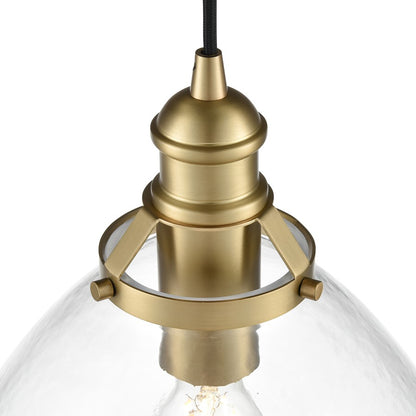 Millennium Lighting Khrisa 1Lt 15" Pendant, Brass/Clear Hammered