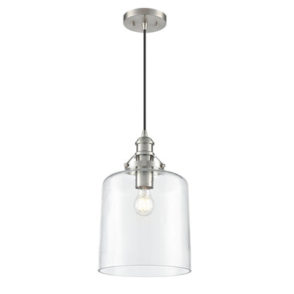 Millennium Lighting Khrisa 1Lt 16" Pendant, BN/Clear Hammered - 218201-BN