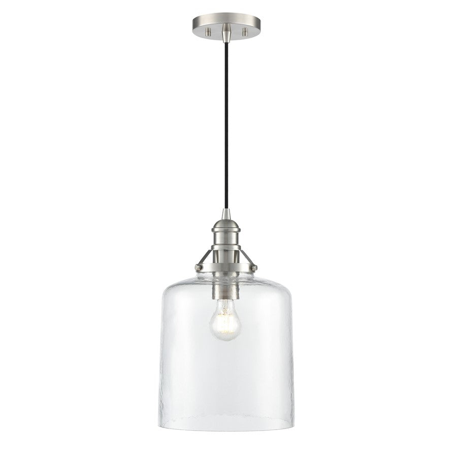 Millennium Lighting Khrisa 1Lt 16" Pendant, BN/Clear Hammered