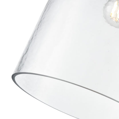 Millennium Lighting Khrisa 1Lt 16" Pendant, BN/Clear Hammered