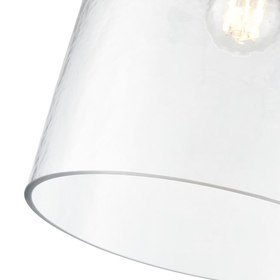 Millennium Lighting Khrisa 1Lt 16" Pendant, Black/Clear Hammered