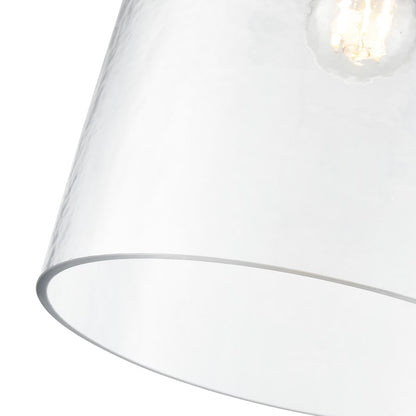 Millennium Lighting Khrisa 1Lt 16" Pendant, Black/Clear Hammered
