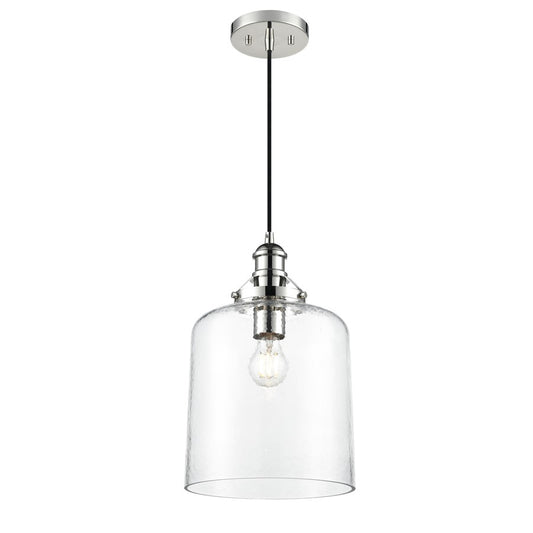 Millennium Lighting Khrisa 1Lt 16" Pendant, PN/Clear Hammered - 218201-PN