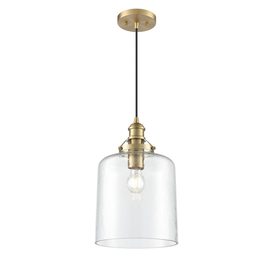 Millennium Lighting Khrisa 1Lt 16" Pendant, Brass/Clear Hammered - 218201-VB
