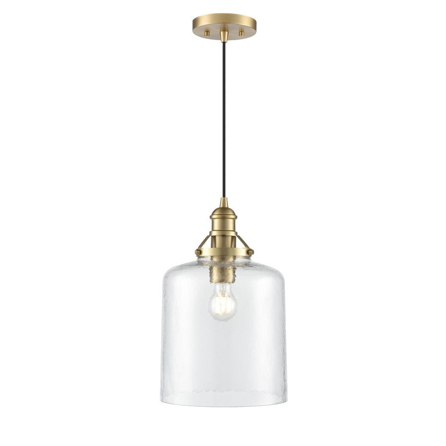 Millennium Lighting Khrisa 1Lt 16" Pendant, Brass/Clear Hammered