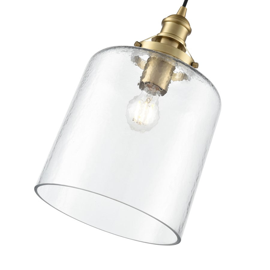 Millennium Lighting Khrisa 1Lt 16" Pendant, Brass/Clear Hammered