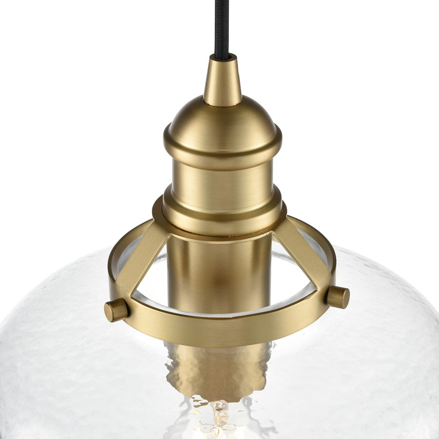 Millennium Lighting Khrisa 1Lt 16" Pendant, Brass/Clear Hammered