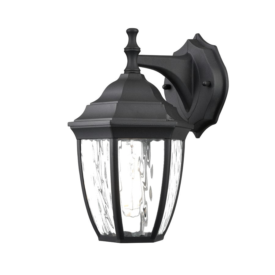 Millennium Lighting Bram 1Lt Outdoor Wall Sconce, Black/Clear