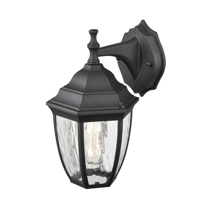 Millennium Lighting Bram 1Lt Outdoor Wall Sconce, Black/Clear