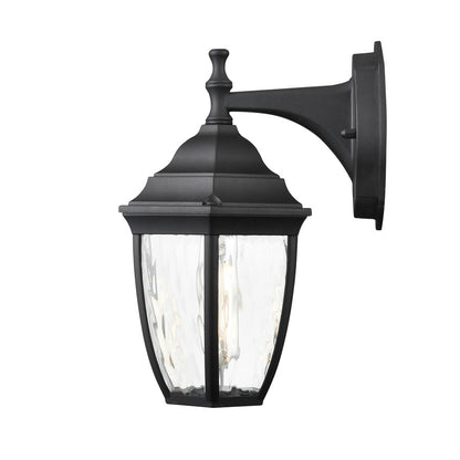 Millennium Lighting Bram 1Lt Outdoor Wall Sconce, Black/Clear