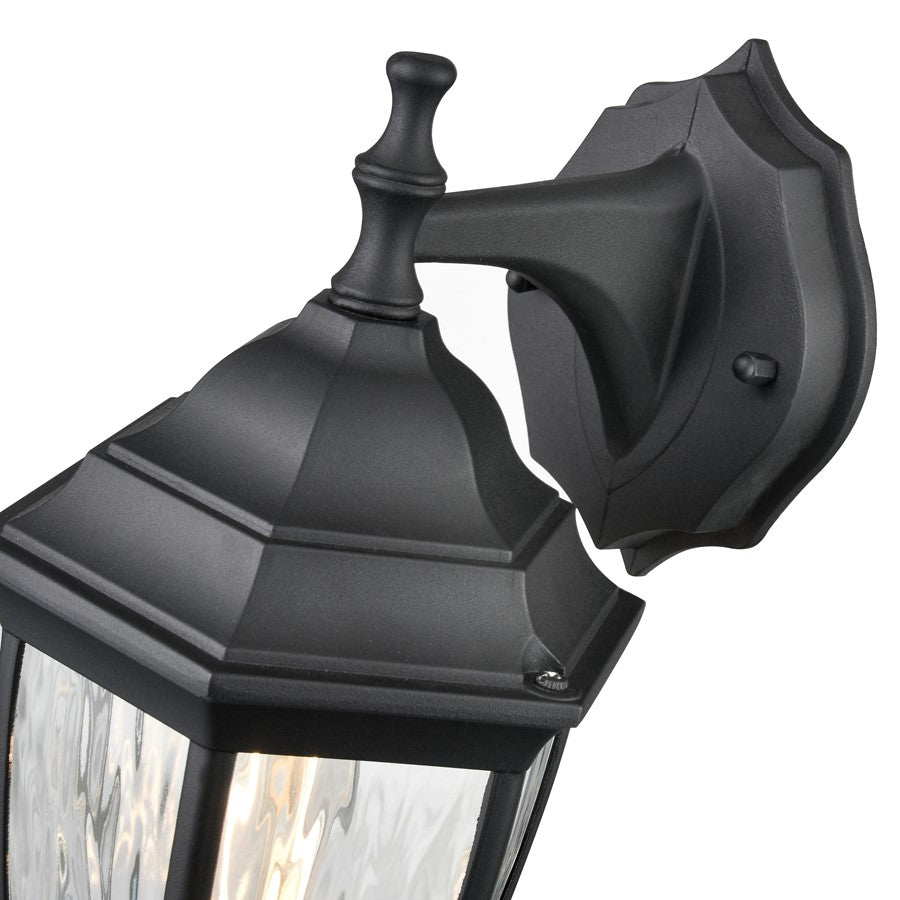Millennium Lighting Bram 1Lt Outdoor Wall Sconce, Black/Clear
