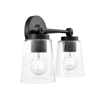 Millennium Lighting Lauryn 2Lt 14" Vanity, Black/Clear Seeded