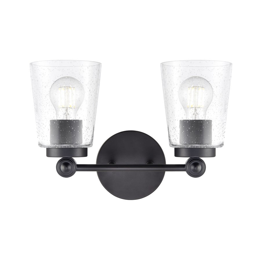 Millennium Lighting Lauryn 2Lt 14" Vanity, Black/Clear Seeded