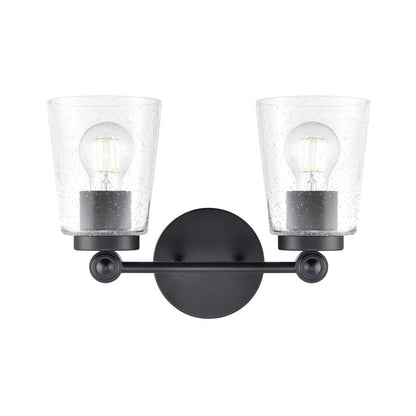 Millennium Lighting Lauryn 2Lt 14" Vanity, Black/Clear Seeded