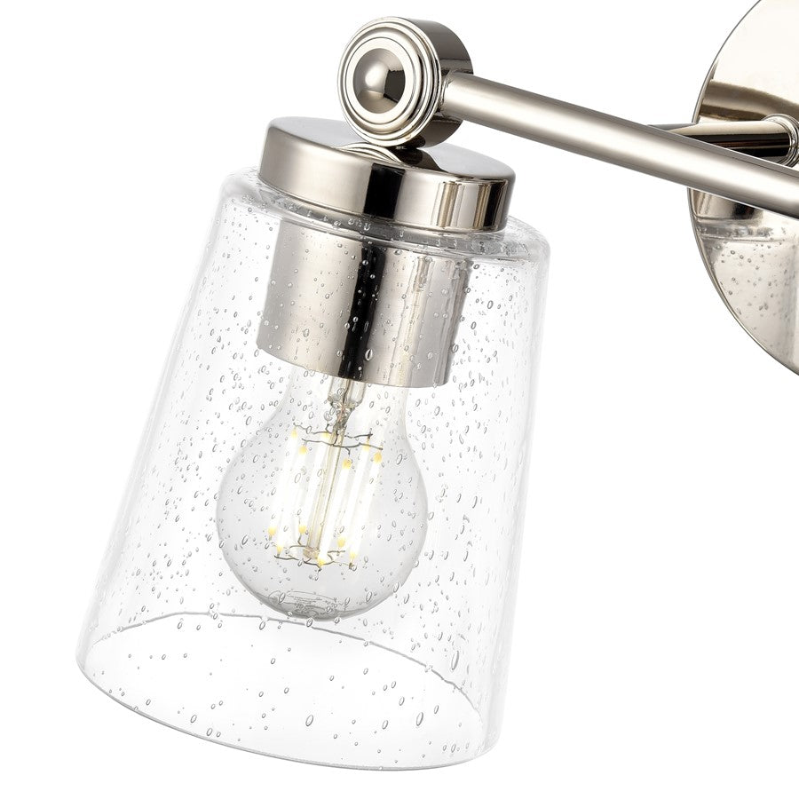 Millennium Lighting Lauryn 2Lt 14" Vanity, Nickel/Clear Seeded