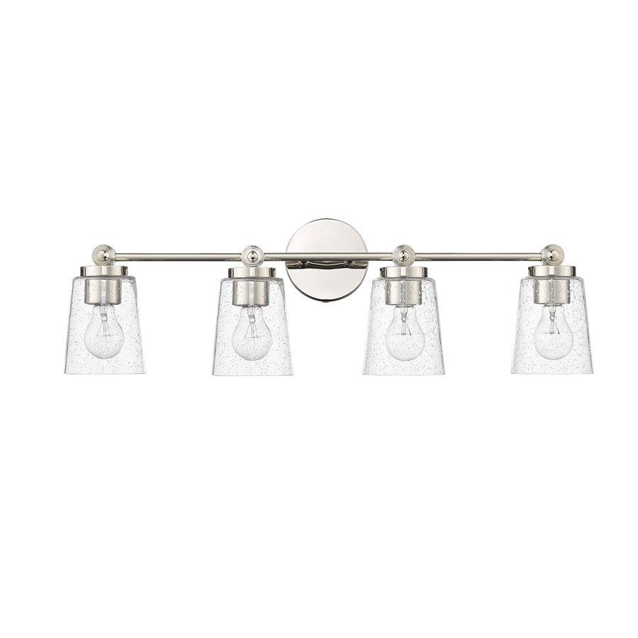 Millennium Lighting Lauryn 4Lt Vanity, Polished Nickel/Clear - 22004-PN