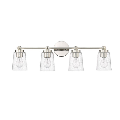 Millennium Lighting Lauryn 4Lt Vanity, Polished Nickel/Clear - 22004-PN