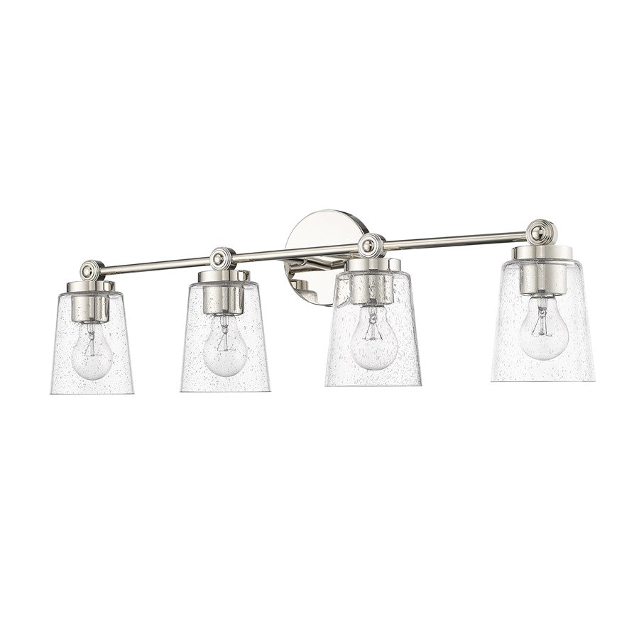 Millennium Lighting Lauryn 4Lt Vanity, Polished Nickel/Clear