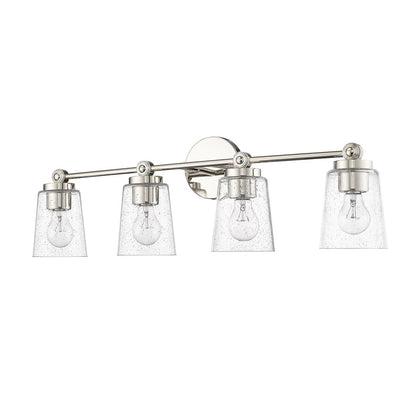 Millennium Lighting Lauryn 4Lt Vanity, Polished Nickel/Clear