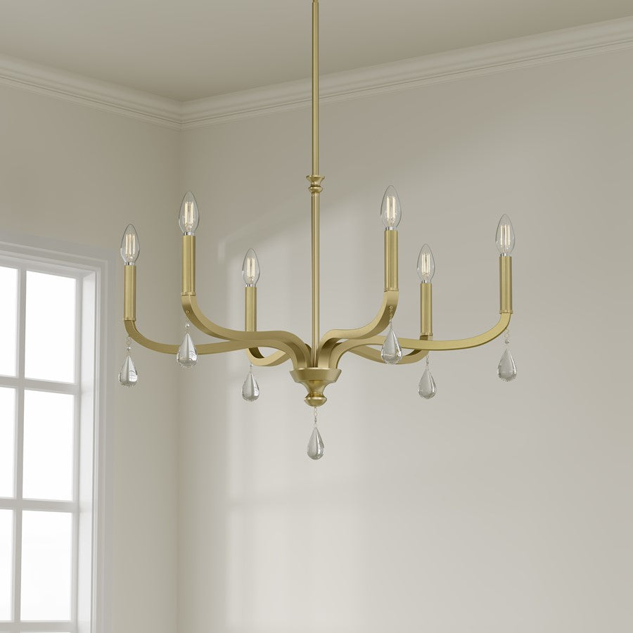 Millennium Lighting Viremont 6Lt Chandelier, Vintage Brass