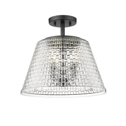 Millennium Lighting Saben 3Lt Semi-Flush Mount, Black