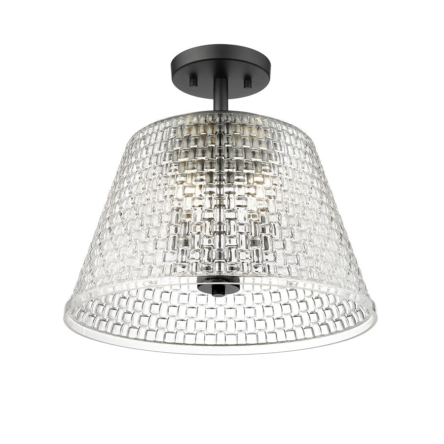 Millennium Lighting Saben 3Lt Semi-Flush Mount, Black