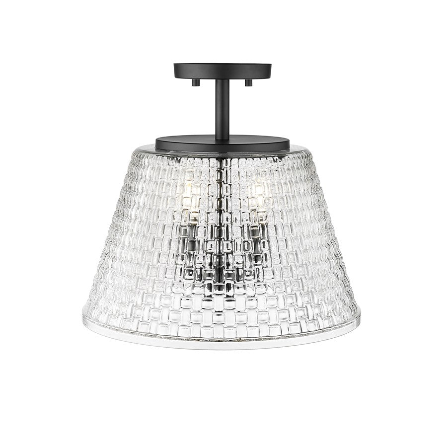 Millennium Lighting Saben 3Lt Semi-Flush Mount, Black