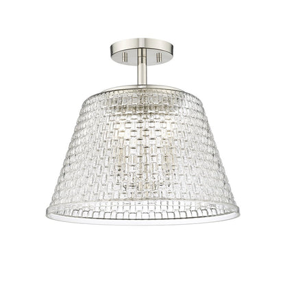 Millennium Lighting Saben 3Lt Semi-Flush Mount, Polished Nickel