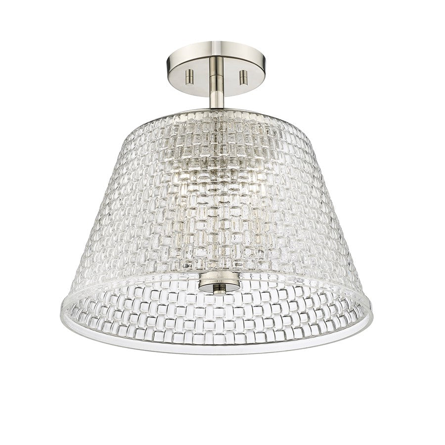 Millennium Lighting Saben 3Lt Semi-Flush Mount, Polished Nickel