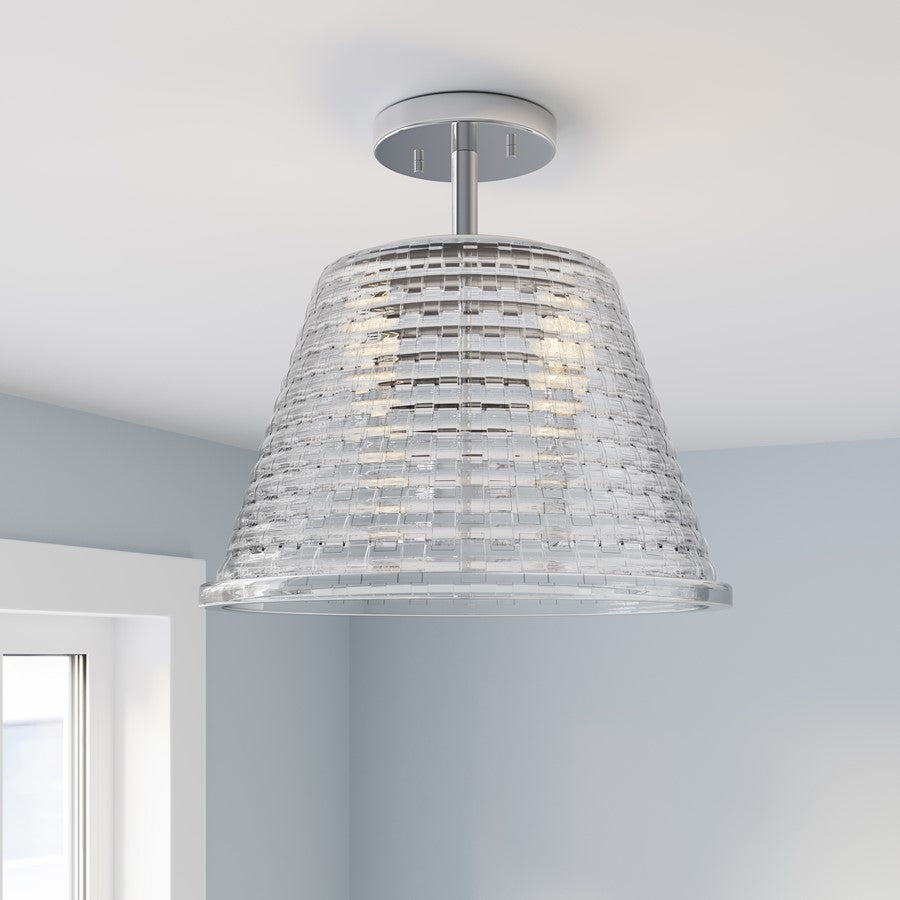 Millennium Lighting Saben 3Lt Semi-Flush Mount, Polished Nickel