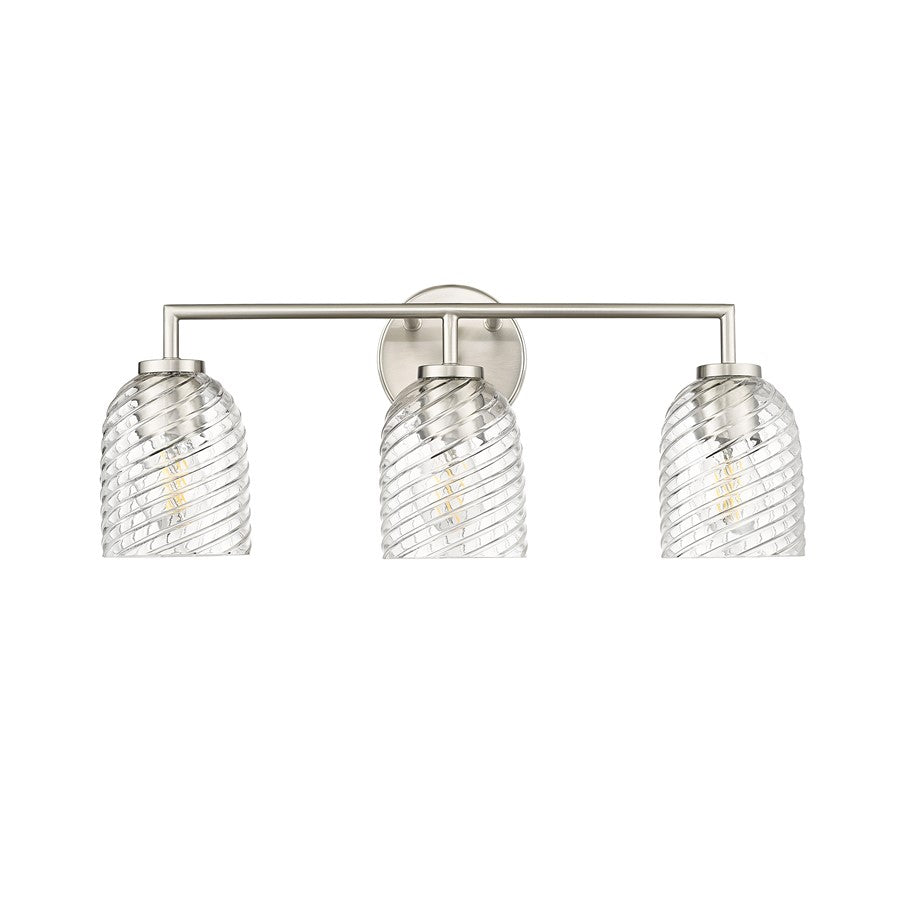 Millennium Lighting Catania 3Lt Vanity, Brushed Nickel/Clear - 22203-BN