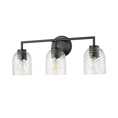 Millennium Lighting Catania 3Lt Vanity, Black/Clear