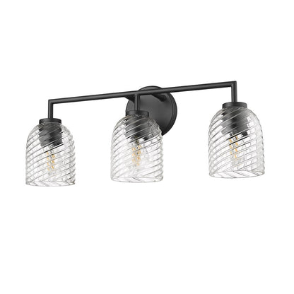 Millennium Lighting Catania 3Lt Vanity, Black/Clear