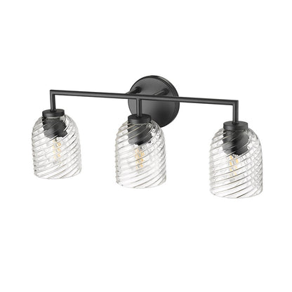 Millennium Lighting Catania 3Lt Vanity, Black/Clear