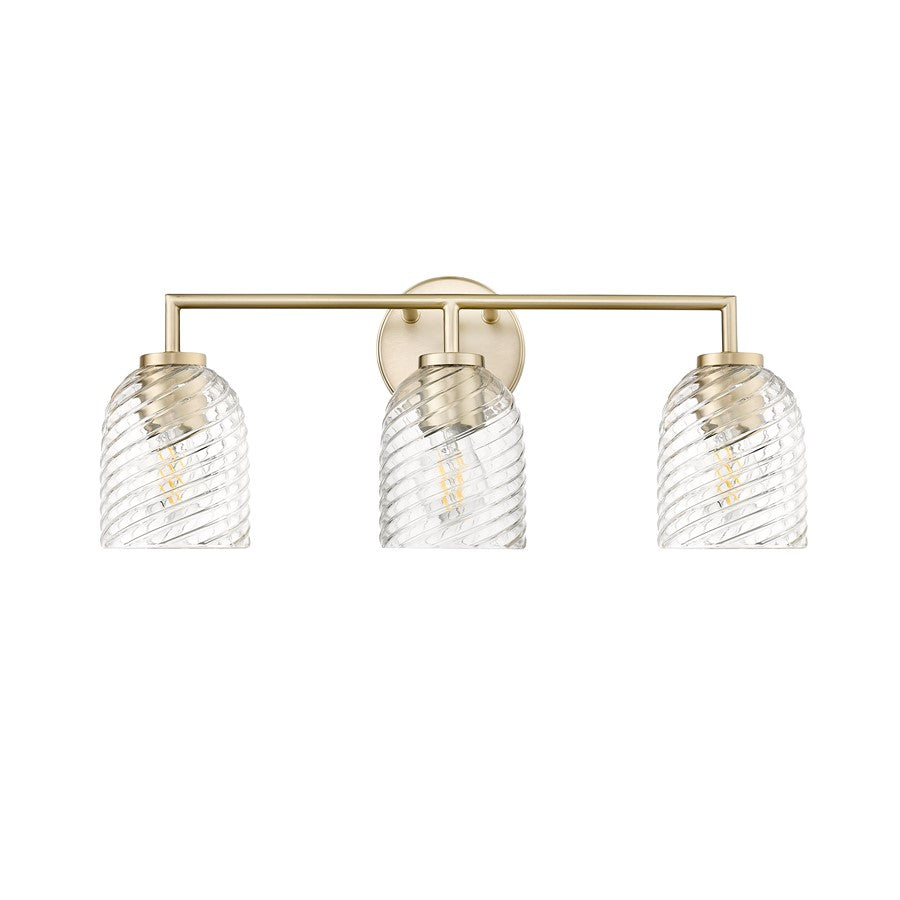 Millennium Lighting Catania 3Lt Vanity, Modern Gold/Clear - 22203-MG