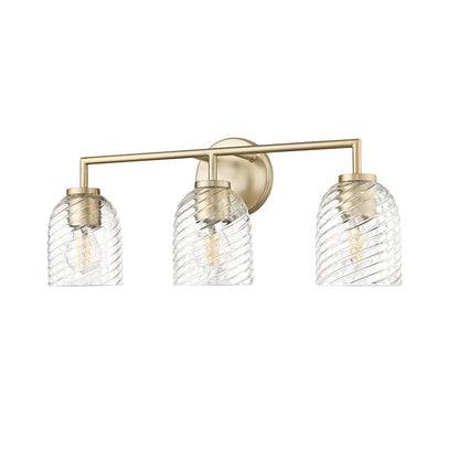 Millennium Lighting Catania 3Lt Vanity, Modern Gold/Clear
