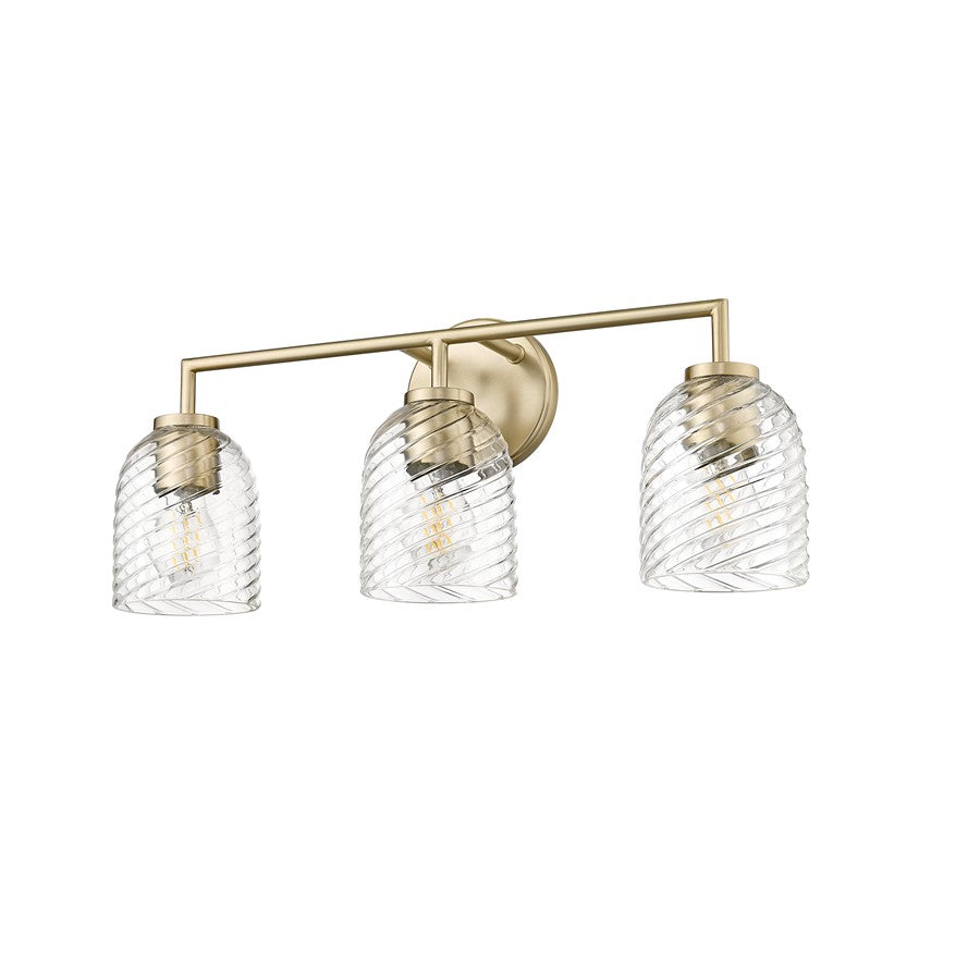 Millennium Lighting Catania 3Lt Vanity, Modern Gold/Clear
