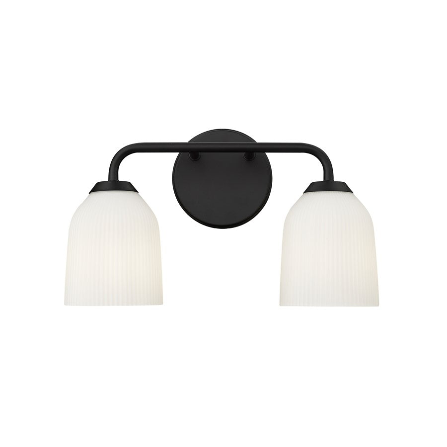 Millennium Lighting Norah 2Lt Vanity, Black - 22302-MB