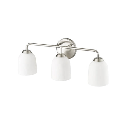 Millennium Lighting Norah 3Lt Vanity, Brushed Nickel/Opal Ribbed