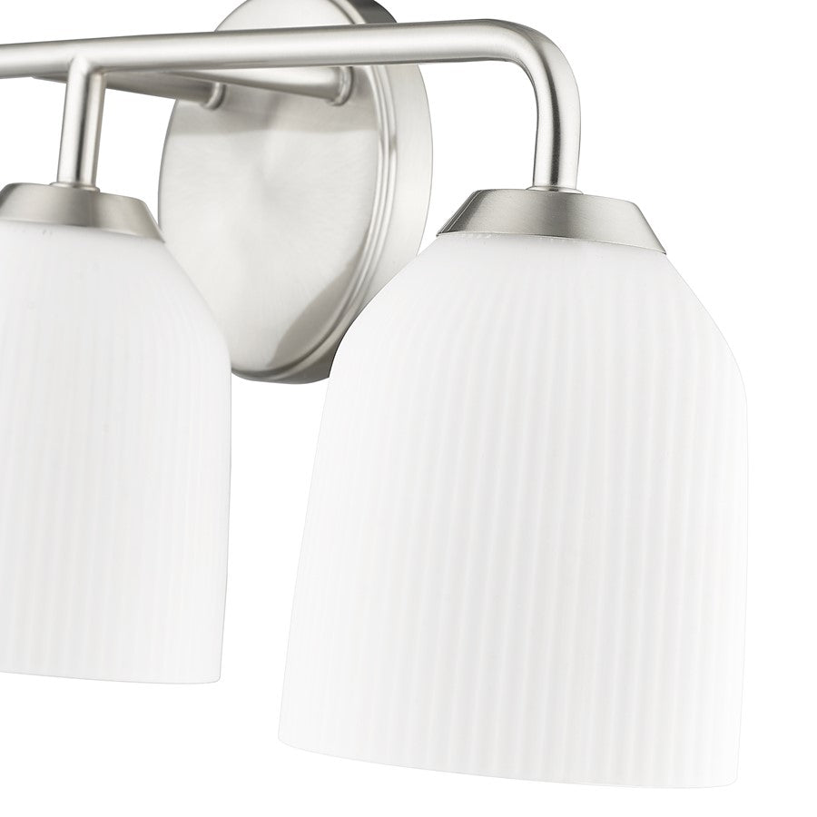 Millennium Lighting Norah 3Lt Vanity, Brushed Nickel/Opal Ribbed