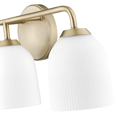 Millennium Lighting Norah 3Lt Vanity, Vintage Brass/Opal Ribbed
