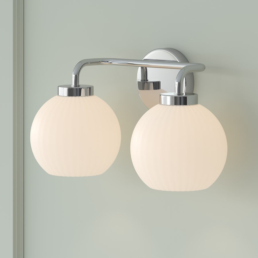 Millennium Lighting Oprah 2Lt Vanity, Polished Nickel