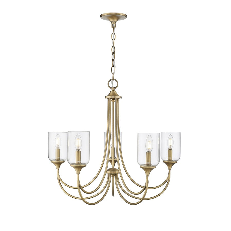 Millennium Lighting Waddingham 5Lt Chandelier, Vintage Brass - 22405-VB
