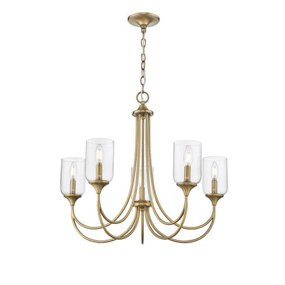 Millennium Lighting Waddingham 5Lt Chandelier, Vintage Brass