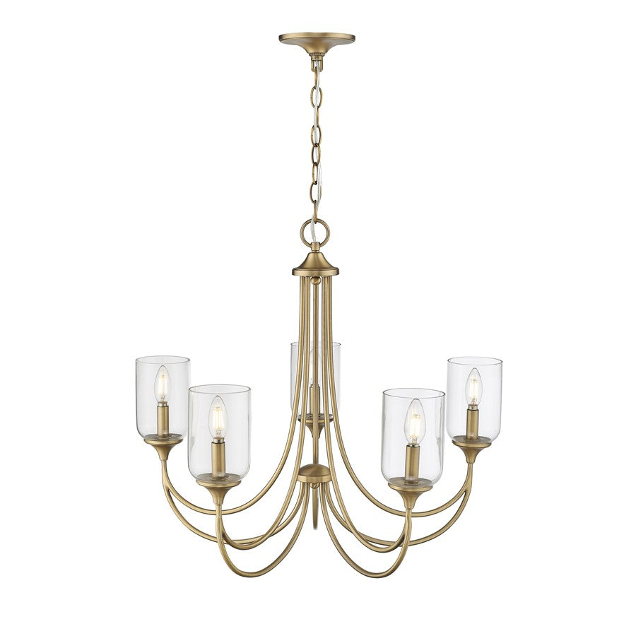 Millennium Lighting Waddingham 5Lt Chandelier, Vintage Brass