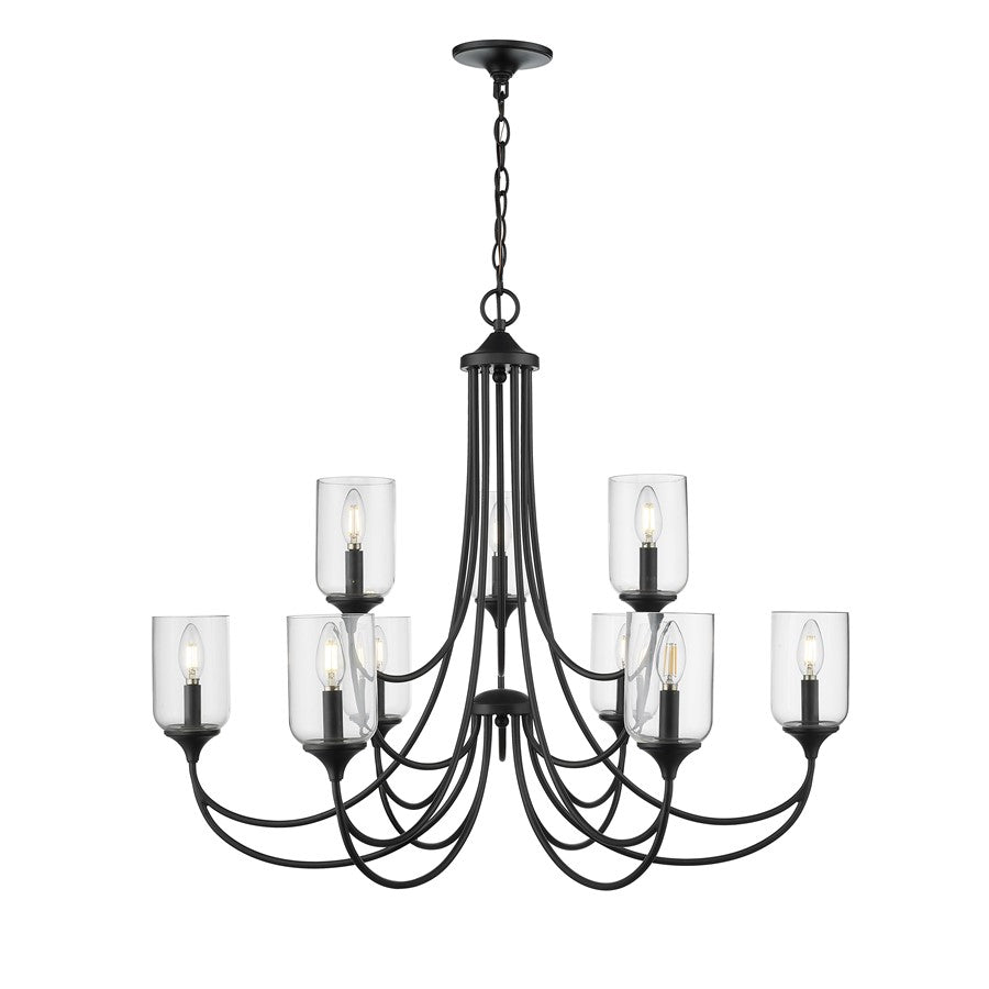 Millennium Lighting Waddingham 9Lt Chandelier, Black - 22409-MB