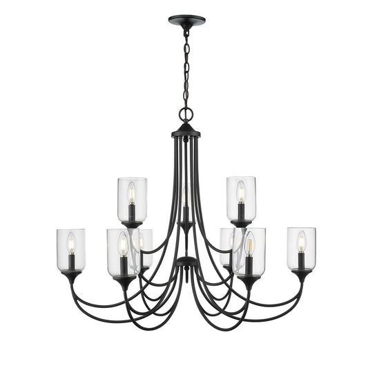 Millennium Lighting Waddingham 9Lt Chandelier, Black - 22409-MB