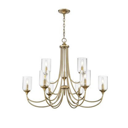 Millennium Lighting Waddingham 9Lt Chandelier, Vintage Brass