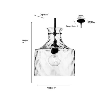 Millennium Lighting Santorini 1Lt Pendant, Polished Nickel